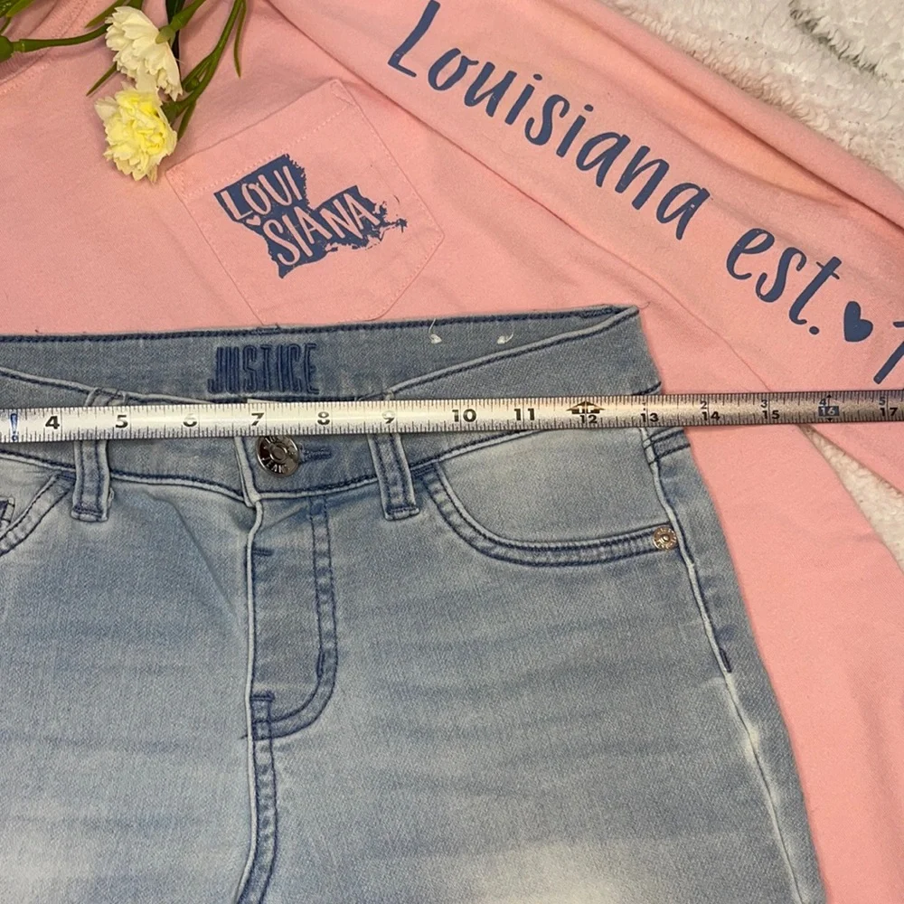 🔥 SALE JUSTICE Girls Mid Rise Light Wash Denim Jeans | Size 12